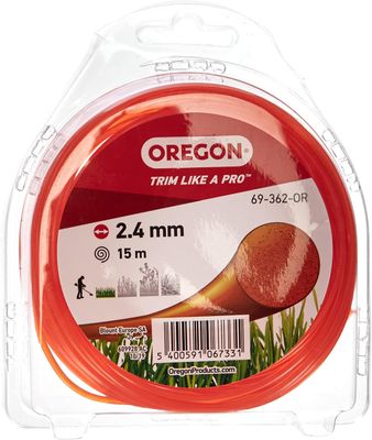 Round Heavy-Duty Trimmer Line, Orange, 2.4mm × 15m Orange Nylon Strimmer Line – Round Trimmer Cord for Grass &amp; Weeds