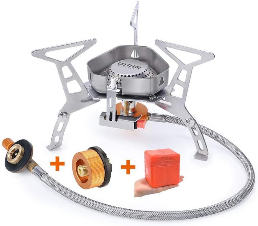 3500W Portable Gas Camping Stove Foldable Stainless Steel Burner with Piezo Ignition