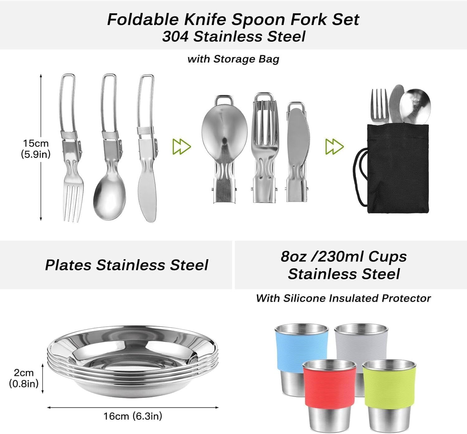 Set 33-Piece Camping Cookware – Complete Outdoor Cooking &amp; Dining Kit for 3–4 People