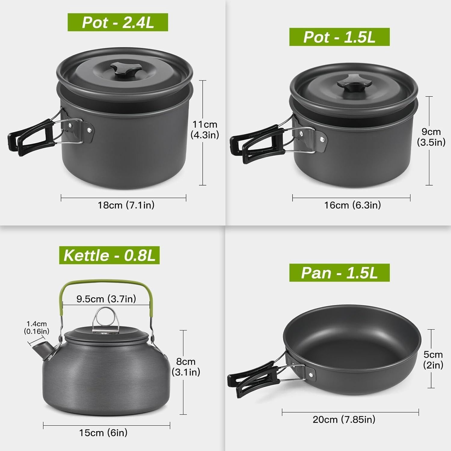 Set 33-Piece Camping Cookware – Complete Outdoor Cooking &amp; Dining Kit for 3–4 People