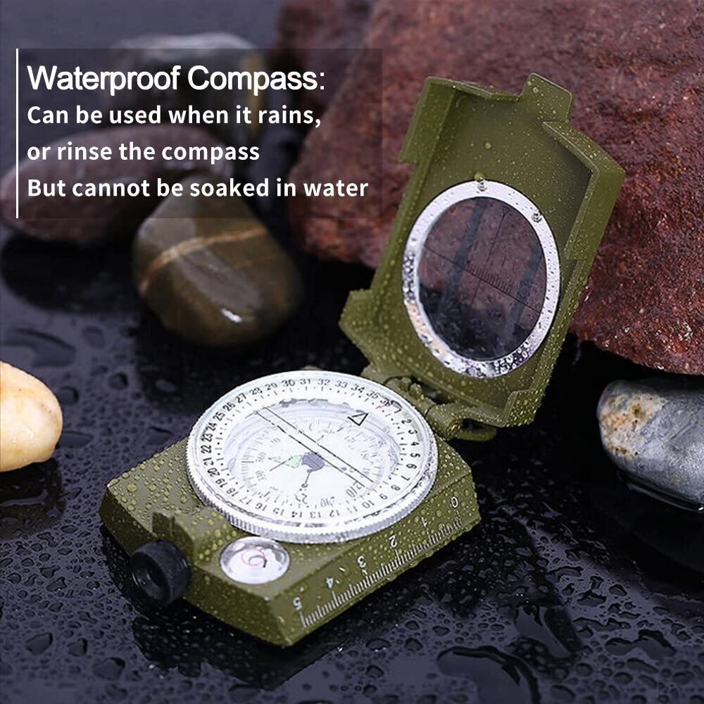 Waterproof Hiking Military Navigation Compass with Fluorescent Design