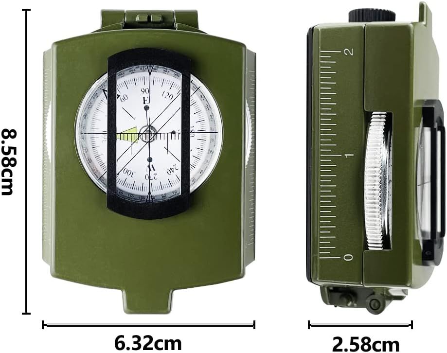 Waterproof Hiking Military Navigation Compass with Fluorescent Design