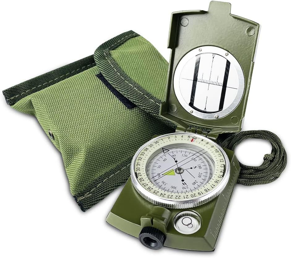 Waterproof Hiking Military Navigation Compass with Fluorescent Design