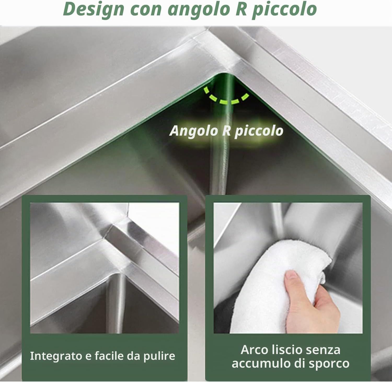 Stainless Steel Freestanding Sink with Faucet 80cm