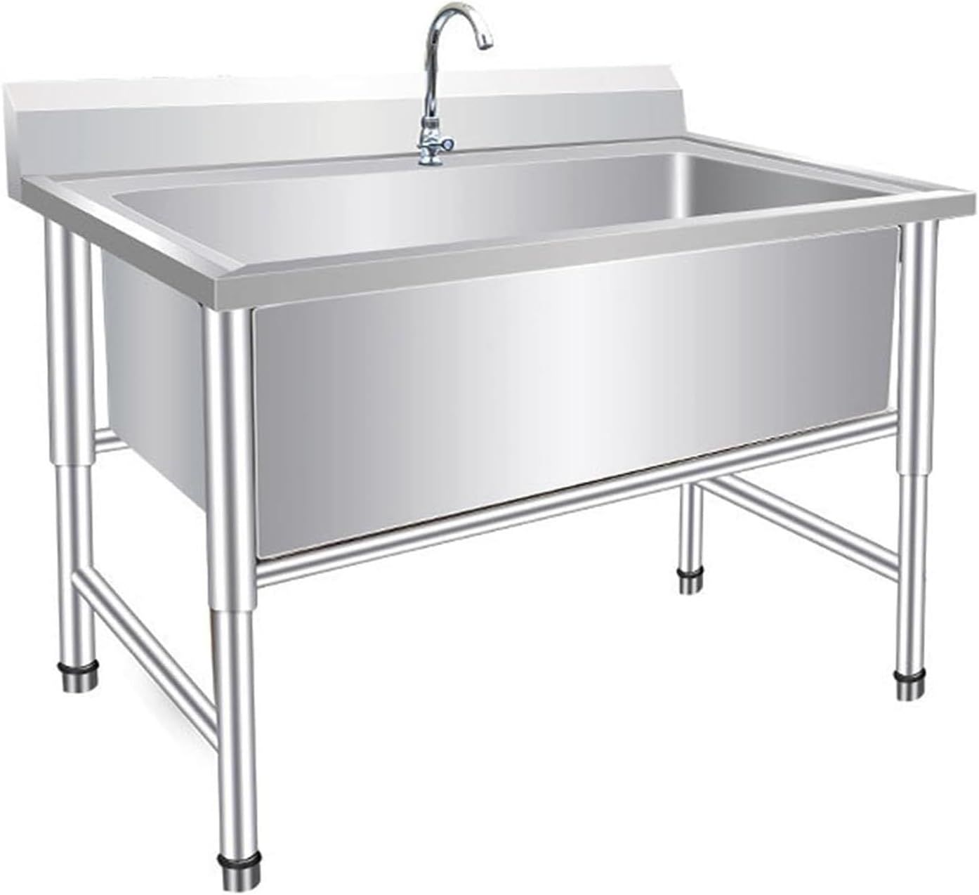 Stainless Steel Freestanding Sink with Faucet 80cm