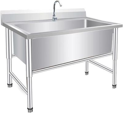 Stainless Steel Freestanding Sink with Faucet 80cm