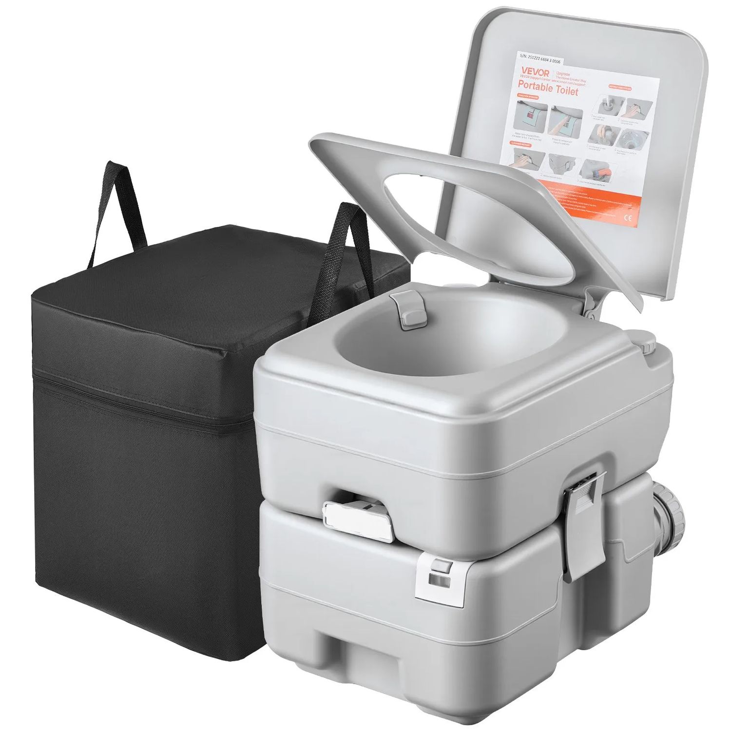 Portable Camping Toilet with Flush – 20L Waste Tank &amp; 12L Water Tank