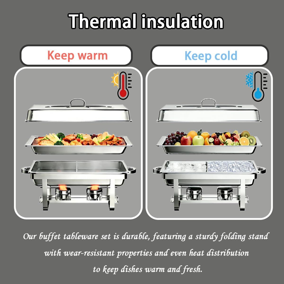 Chafing Dish 4 Pack 9L Stainless Steel Set