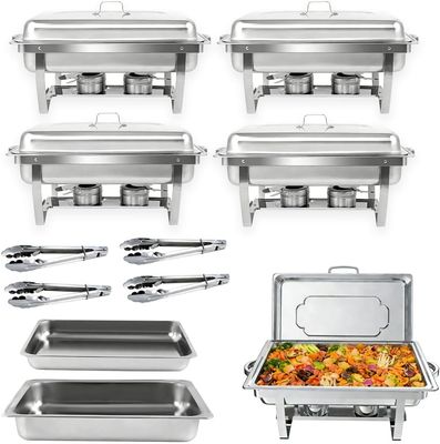 Chafing Dish 4 Pack 9L Stainless Steel Set