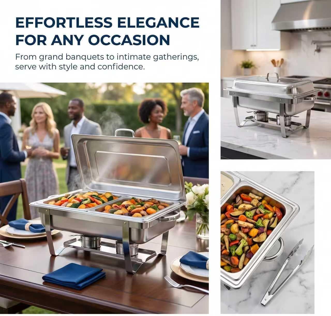 Chafing Dish 4 Pack 9L Stainless Steel Set