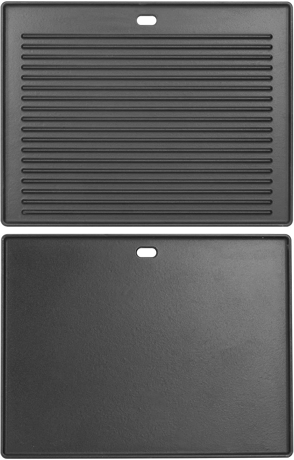 Cast Iron Reversible Griddle 41.3 × 30.5 cm Double-Sided BBQ Plate