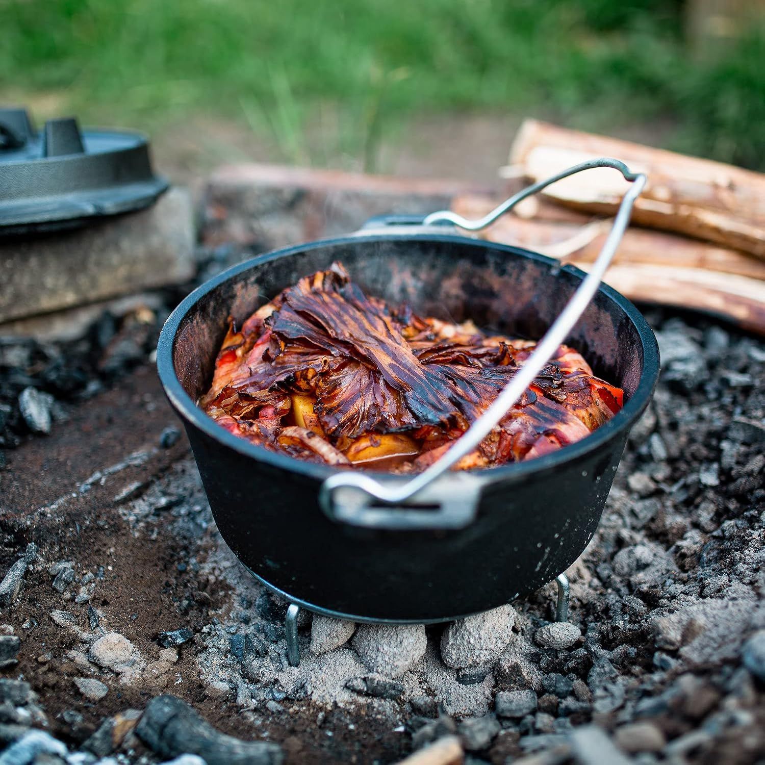 Ready-Baked Premium Cast Iron Dutch Oven – 4.2L with Lid &amp; Feet
