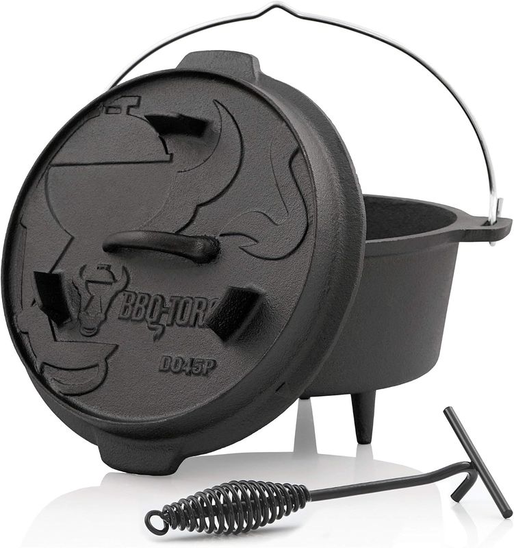 Ready-Baked Premium Cast Iron Dutch Oven – 4.2L with Lid &amp; Feet