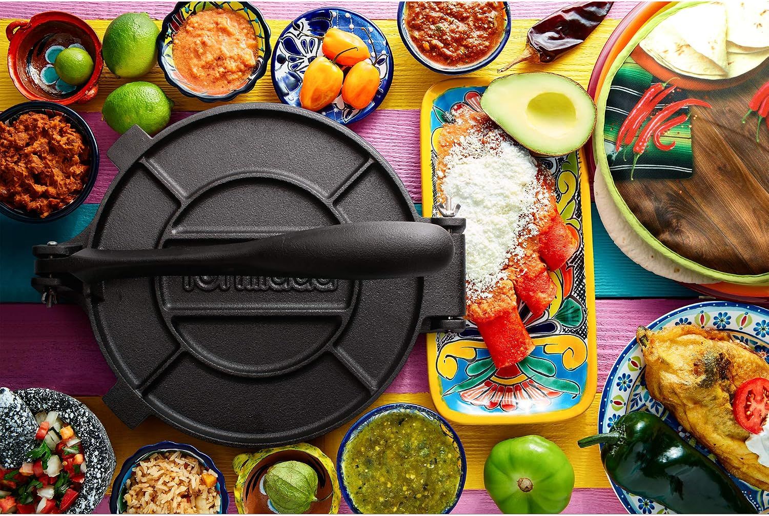 Premium 8-Inch Pre-Seasoned Cast Iron Press