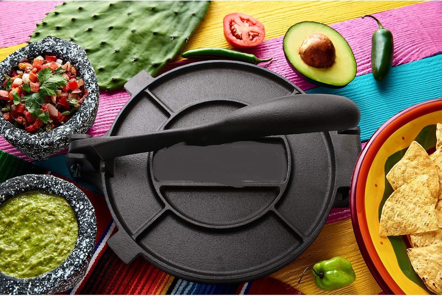 Premium 8-Inch Pre-Seasoned Cast Iron Press