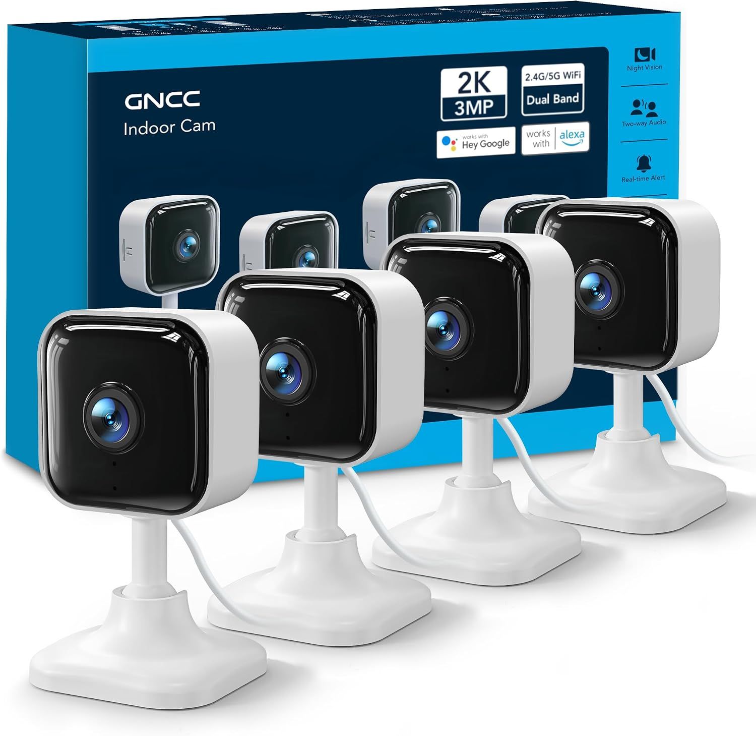 Security 2K Indoor WiFi Security Camera – Night Vision, Motion Detection &amp; Two-Way Audio