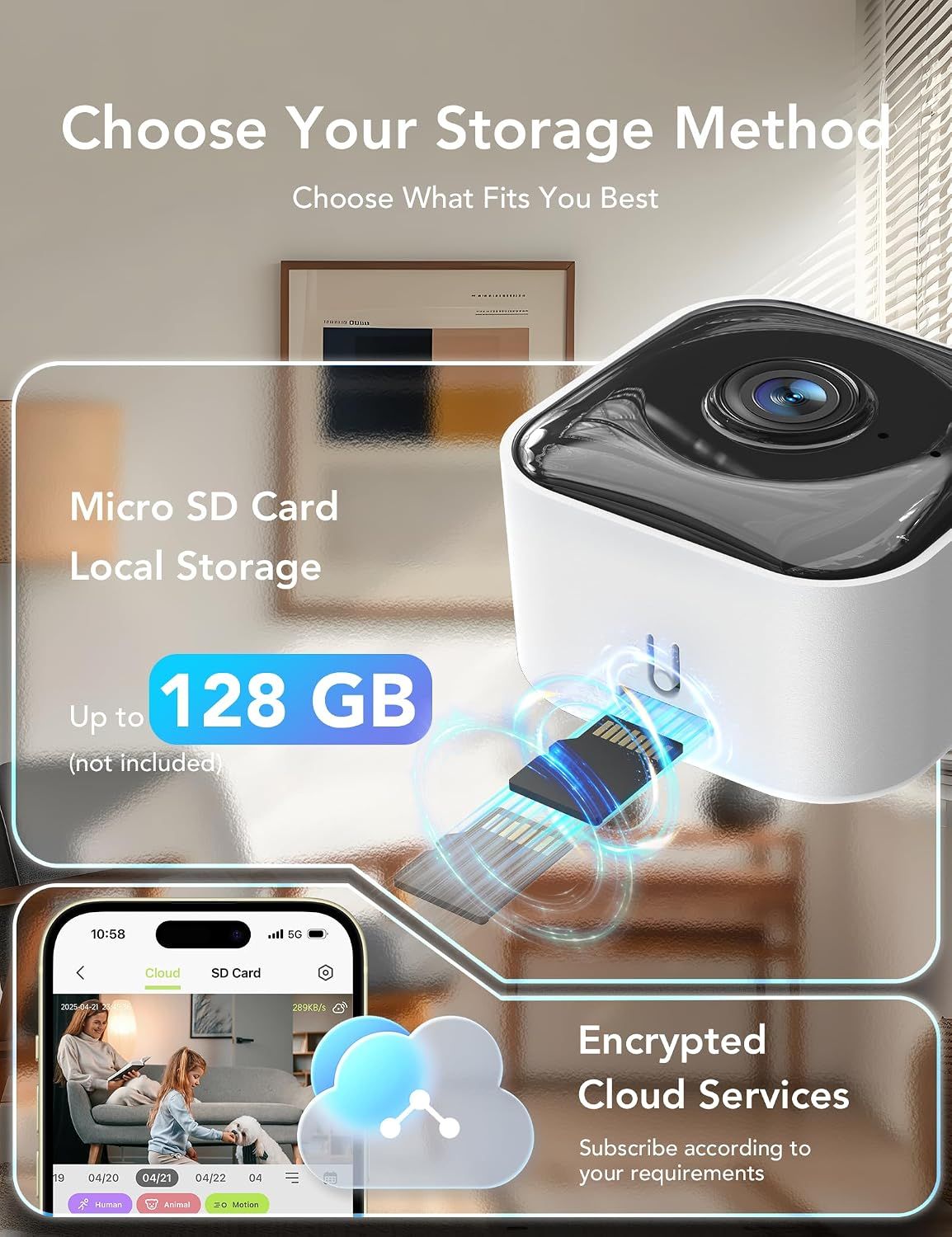 Security 2K Indoor WiFi Security Camera – Night Vision, Motion Detection &amp; Two-Way Audio