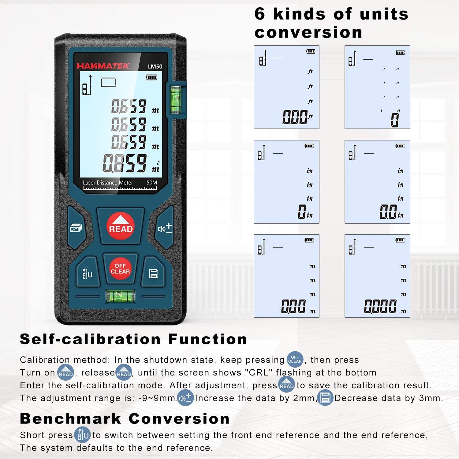 Range LM50 Laser Distance Meter – 50m Digital Laser Measure