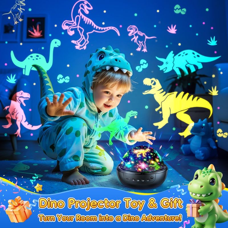 Dinosaur Night Light Projector for Kids 3D HD Star Lamp with Remote Control 31 Colours