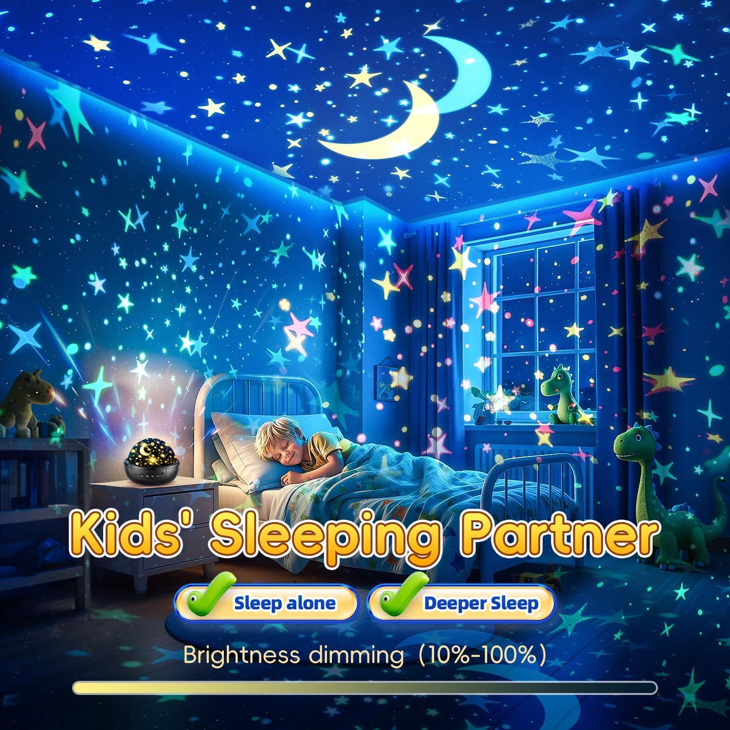 Dinosaur Night Light Projector for Kids 3D HD Star Lamp with Remote Control 31 Colours