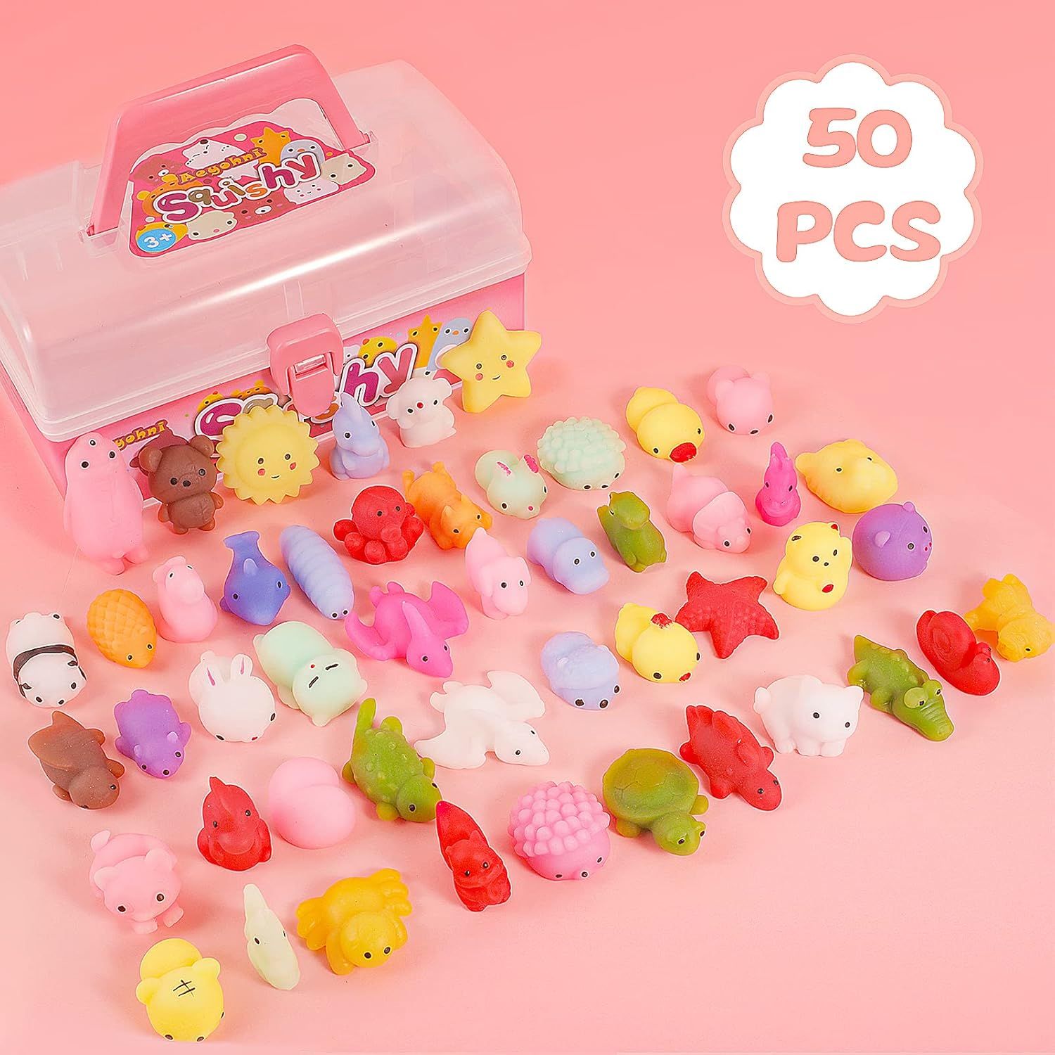 50pcs Mini Mochi Squishy Animal Toys for Kids