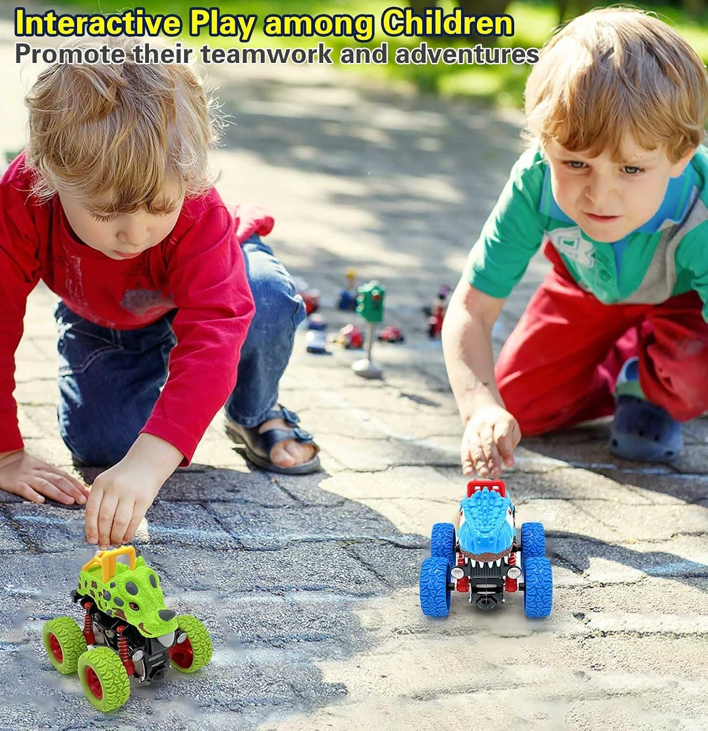 Dinosaur Toys for Boys and Girls Age 2-7+, Rotating Jumping Stunt Car