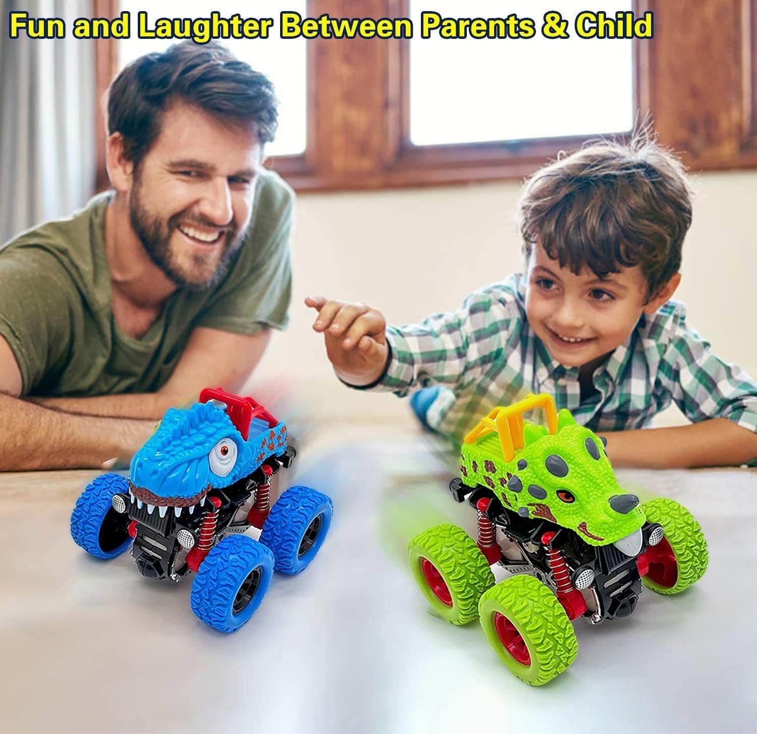 Dinosaur Toys for Boys and Girls Age 2-7+, Rotating Jumping Stunt Car