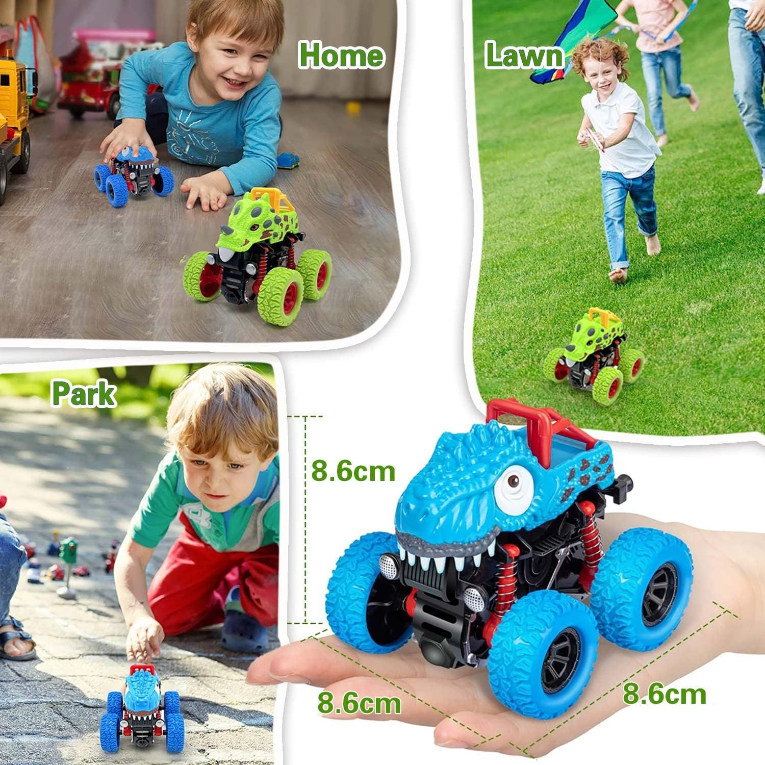 Dinosaur Toys for Boys and Girls Age 2-7+, Rotating Jumping Stunt Car