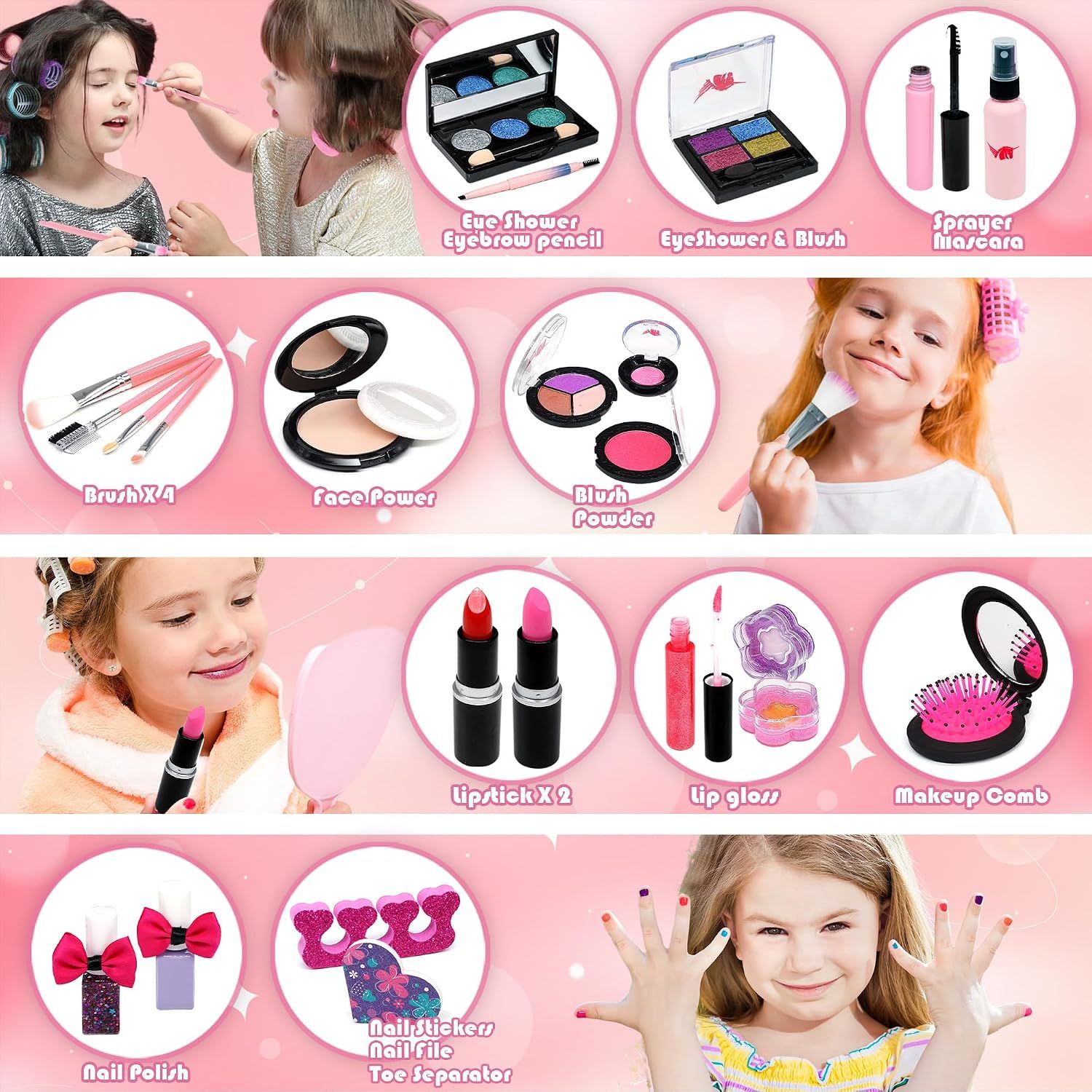 Kids Makeup Set Unicorn Washable Pretend Play