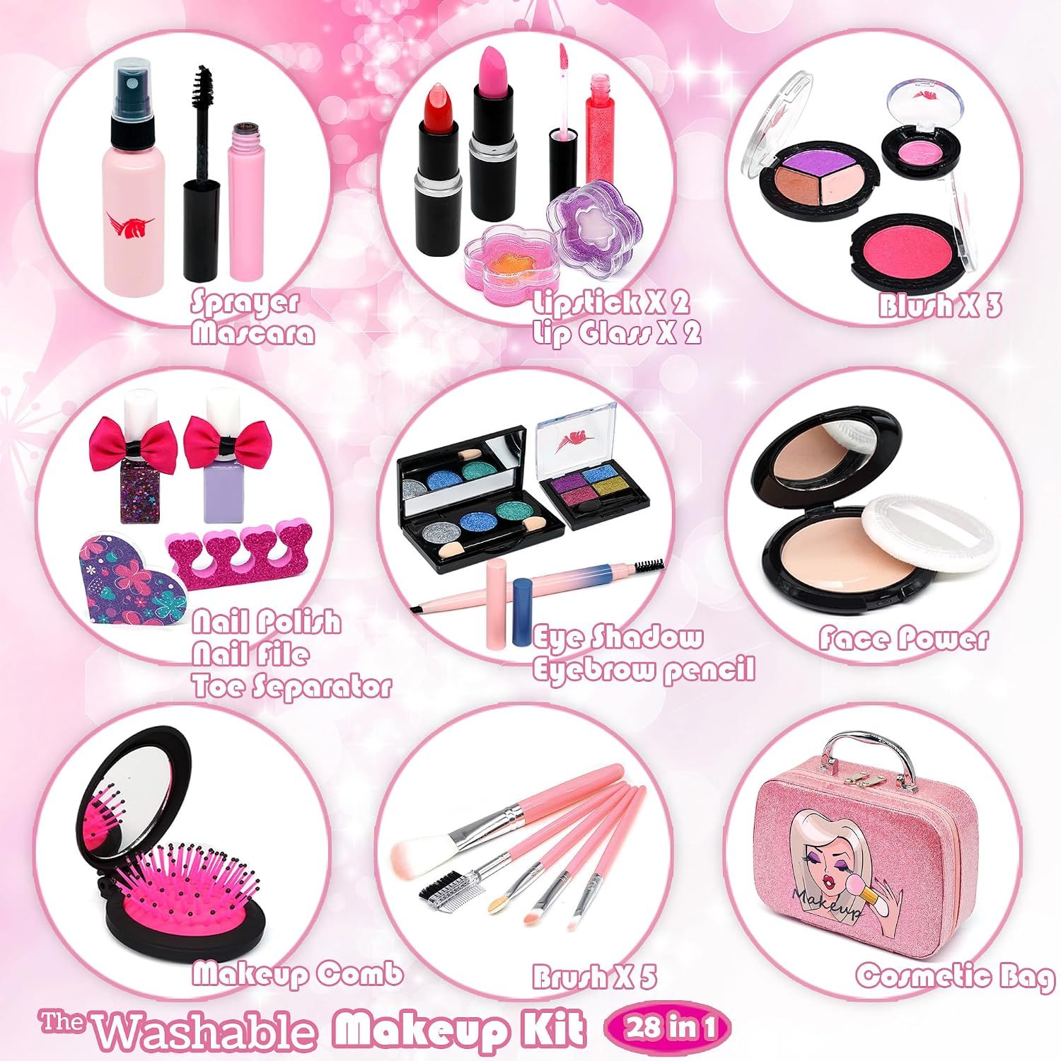 Kids Makeup Set Unicorn Washable Pretend Play