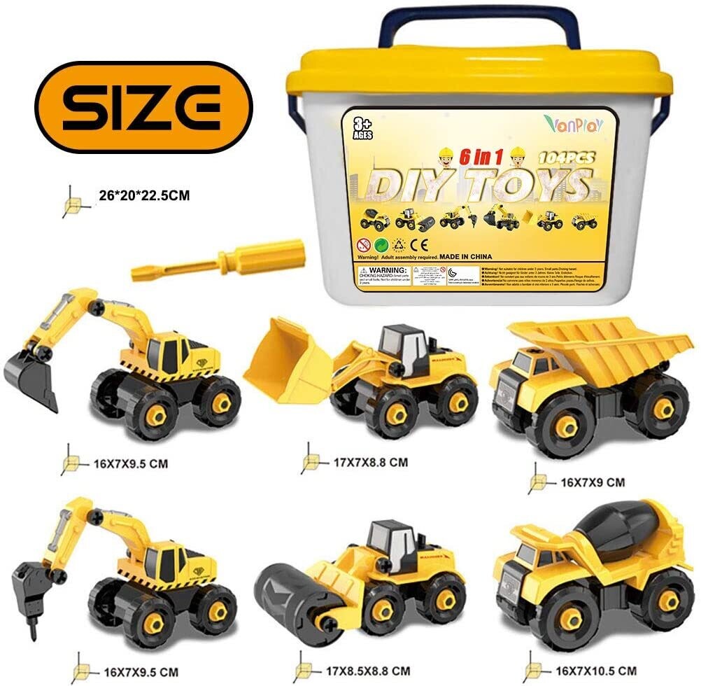 Take-Apart Construction Vehicles Excavators Truck