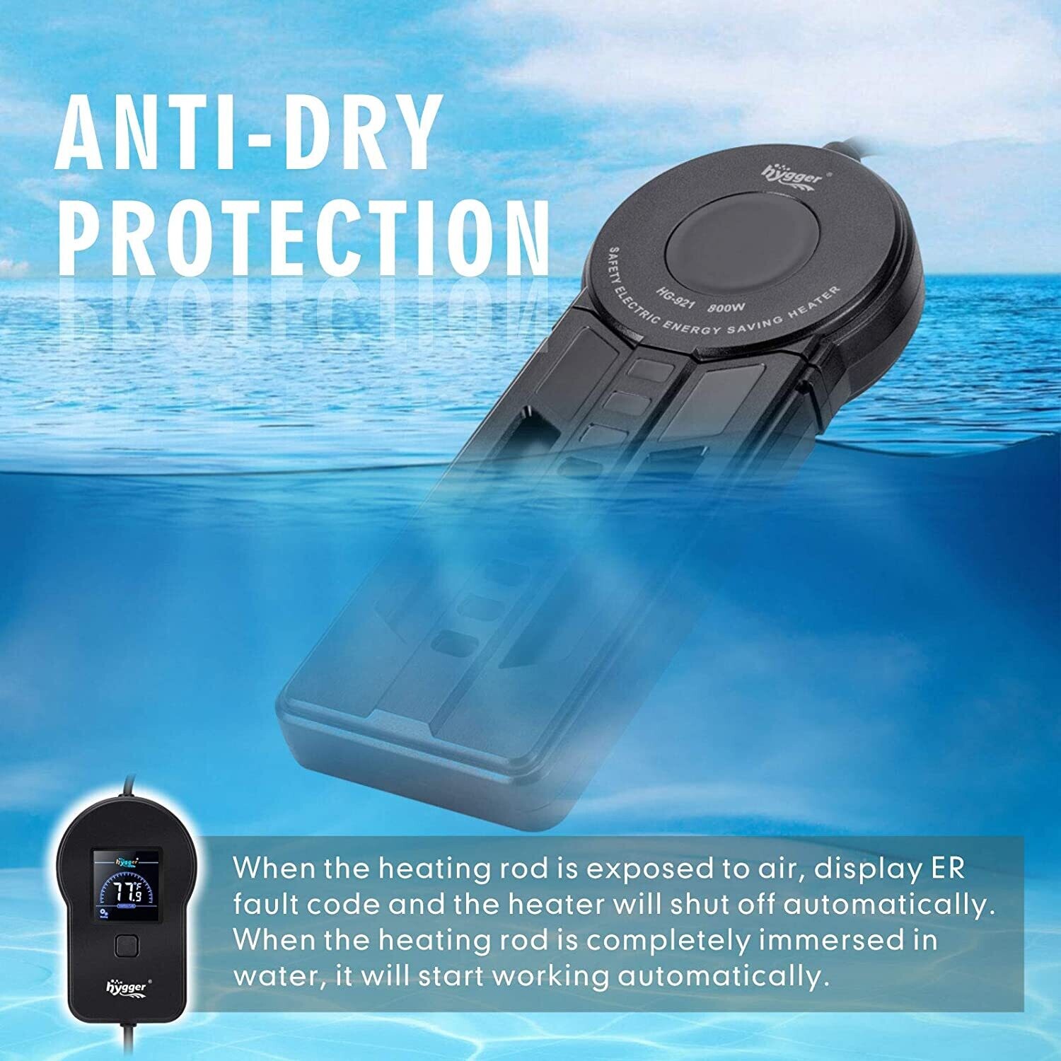 Underwater Aquarium Water Heater, 800W Aquarium Heater