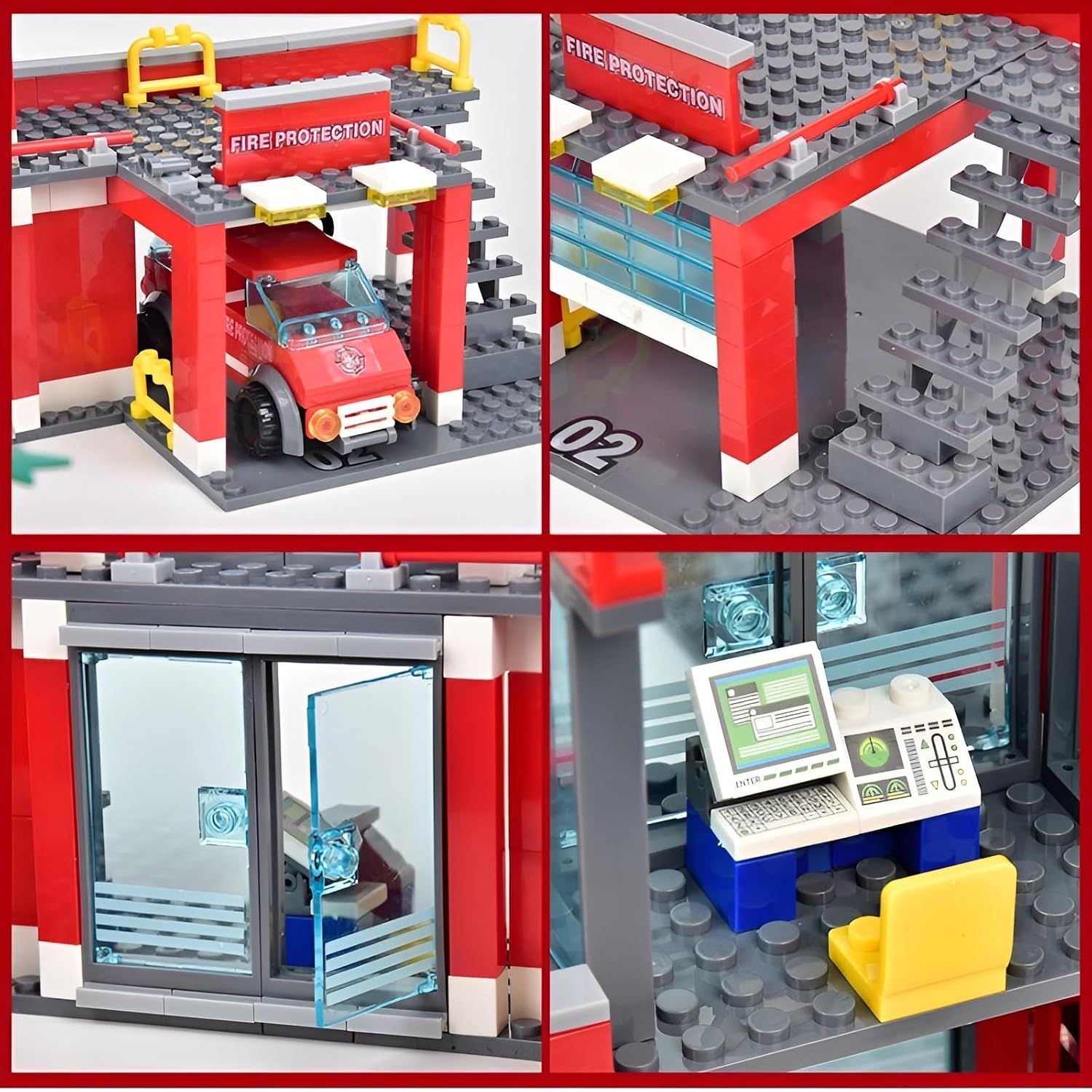 City Fire Station Building Blocks Kit 758PCS