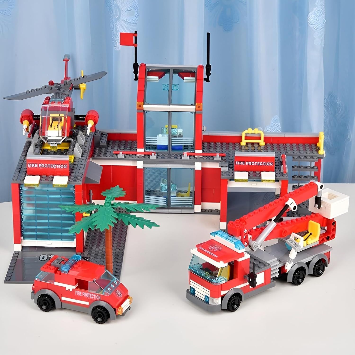 City Fire Station Building Blocks Kit 758PCS