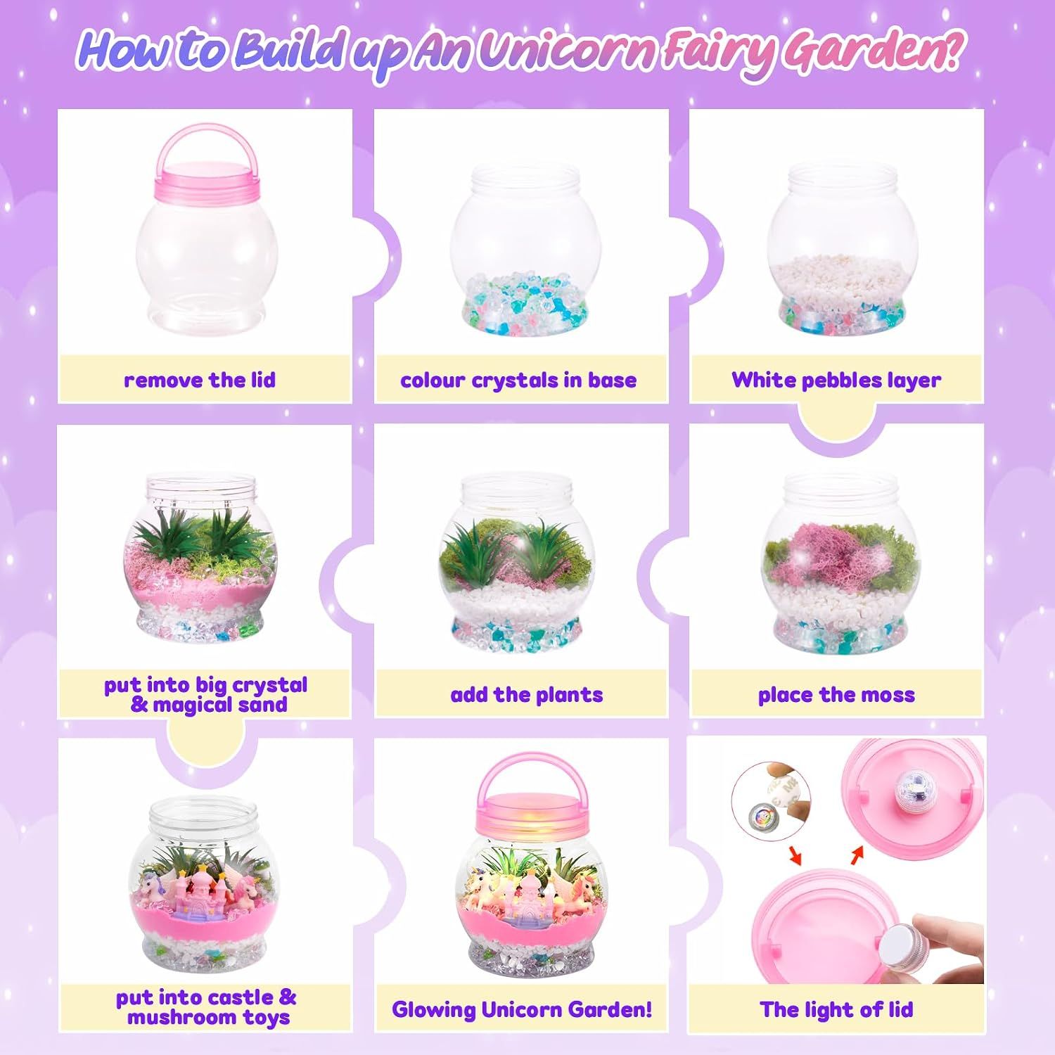 Unicorn Terrarium Craft Kit for Kids