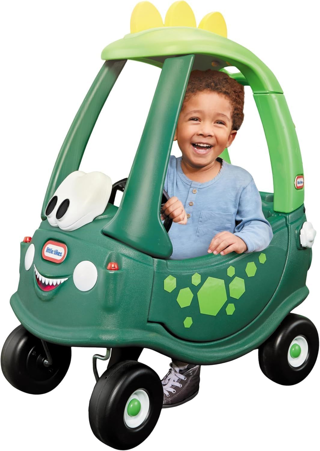Kids Ride On Car Cozy Coupe Dino Toy with Working Horn Ignition Switch &amp; Fuel Cap