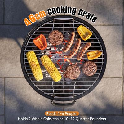 Surprise Sizzle 46 cm Kettle Charcoal BBQ Grill – Black