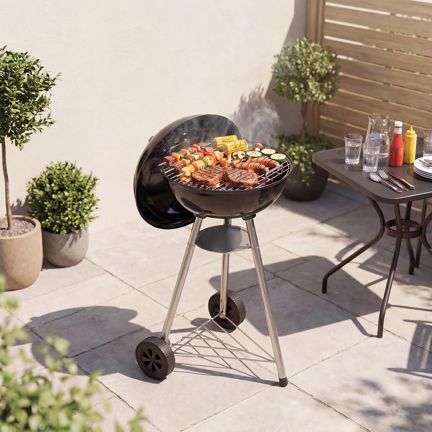 Surprise Sizzle 46 cm Kettle Charcoal BBQ Grill – Black