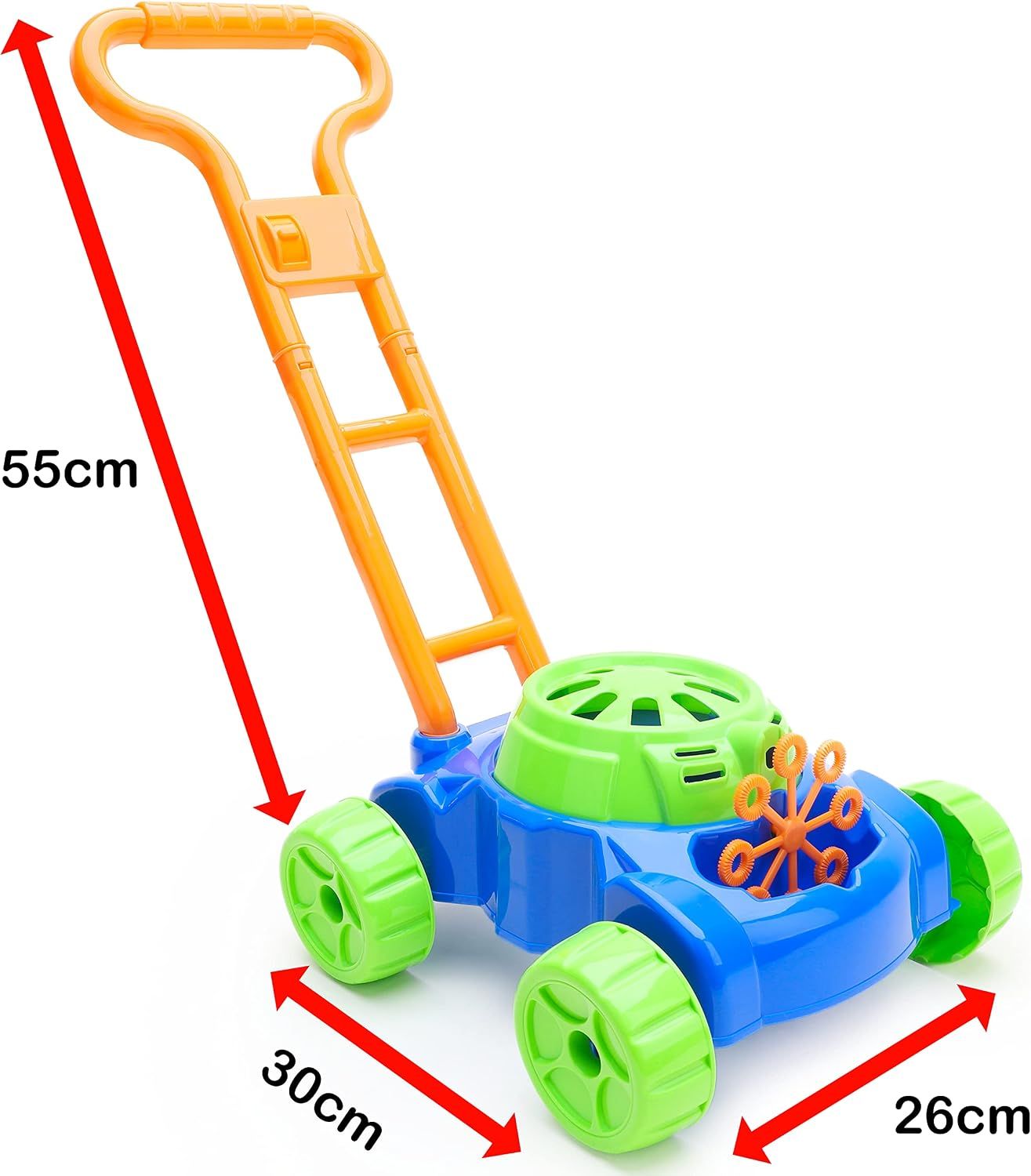 Kids Bubble Lawn Mower Toy Push Along Garden Bubble Machine Outdoor Play