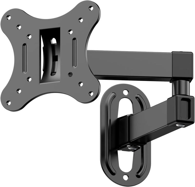 Universal TV Wall Mount – 14–27" TVs, 180° Swivel, 15° Tilt, Up to 10 kg