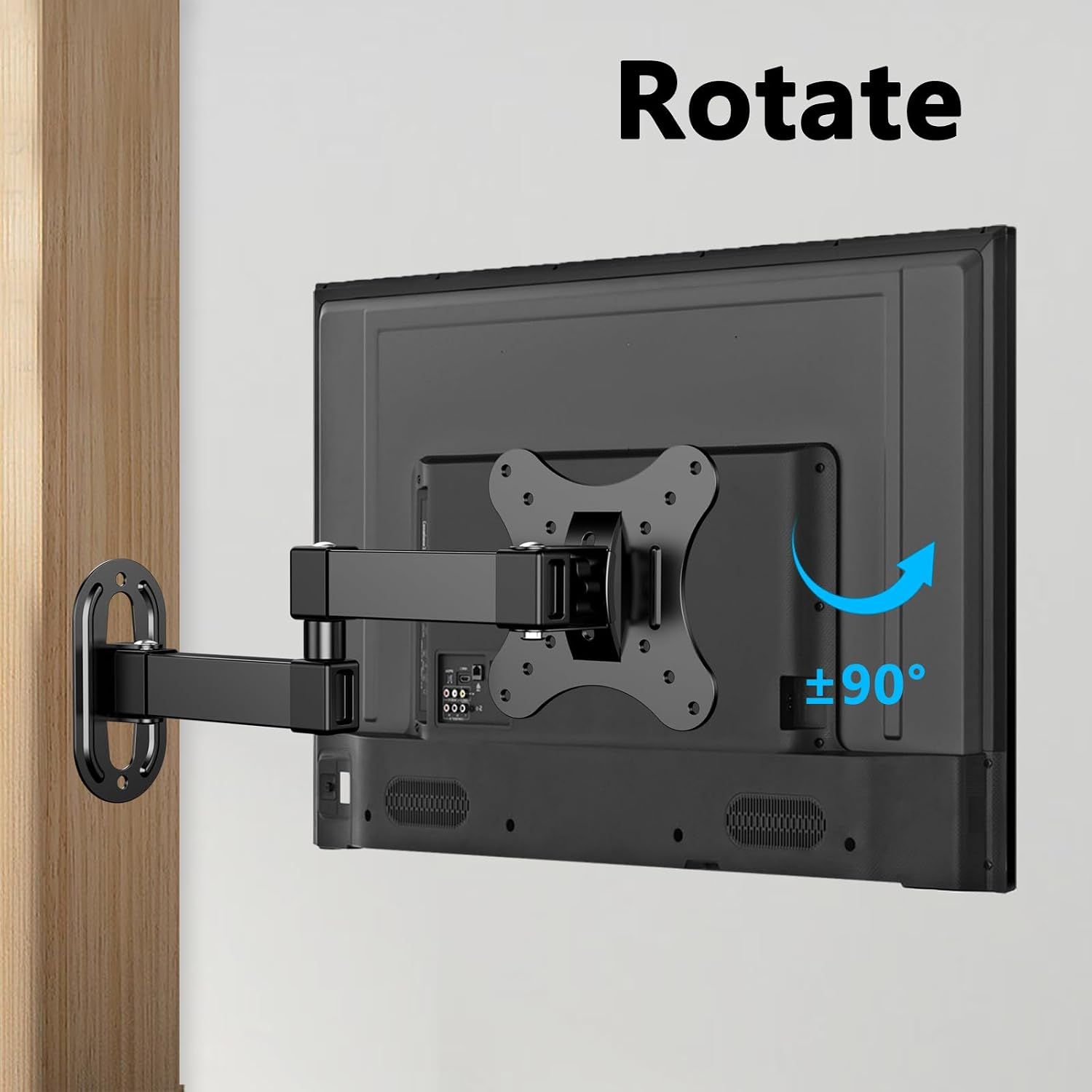 Universal TV Wall Mount – 14–27" TVs, 180° Swivel, 15° Tilt, Up to 10 kg