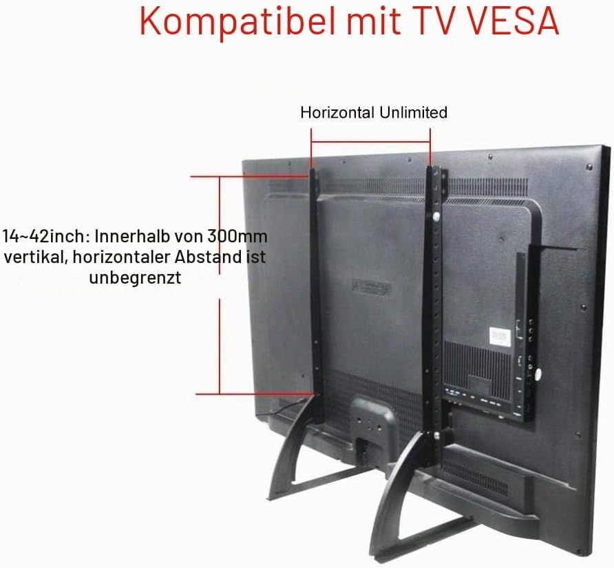 Universal Tabletop TV Stand – Adjustable Replacement Legs for 14–42" TVs