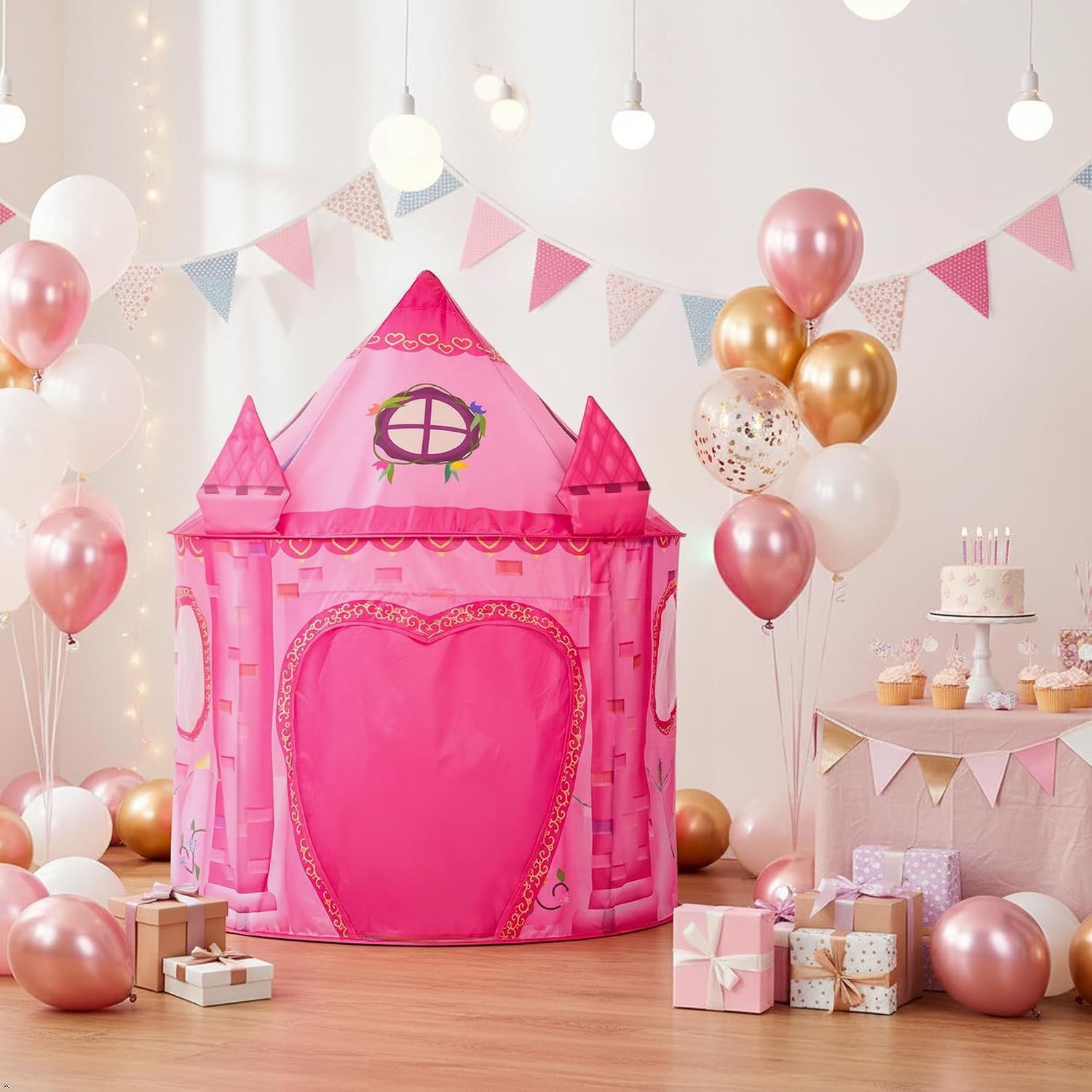 Princess Kids Play Tent – Pink Fairy Tale Castle Tent