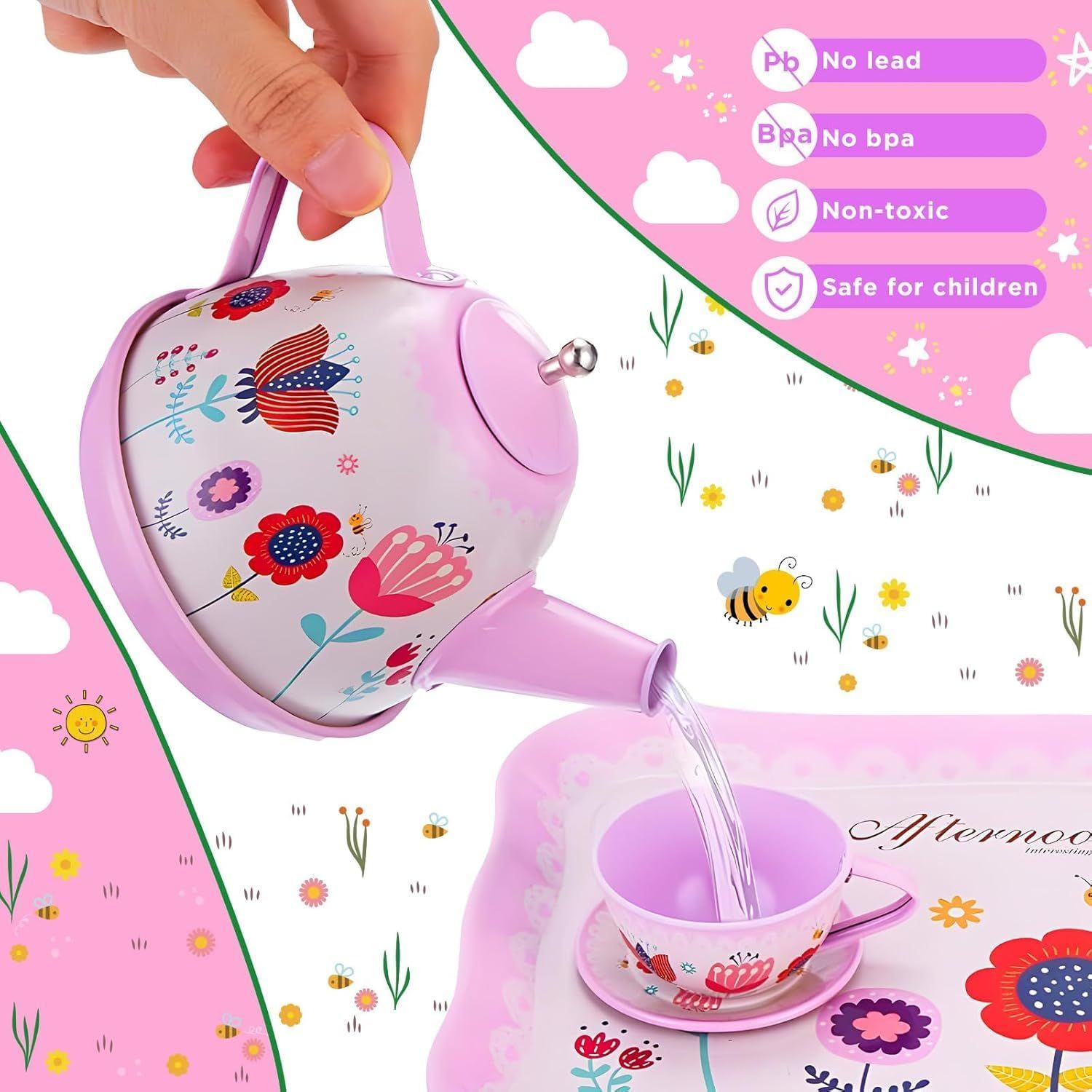 48-Pc Kids' Deluxe Tea &amp; Pretend Cooking Set