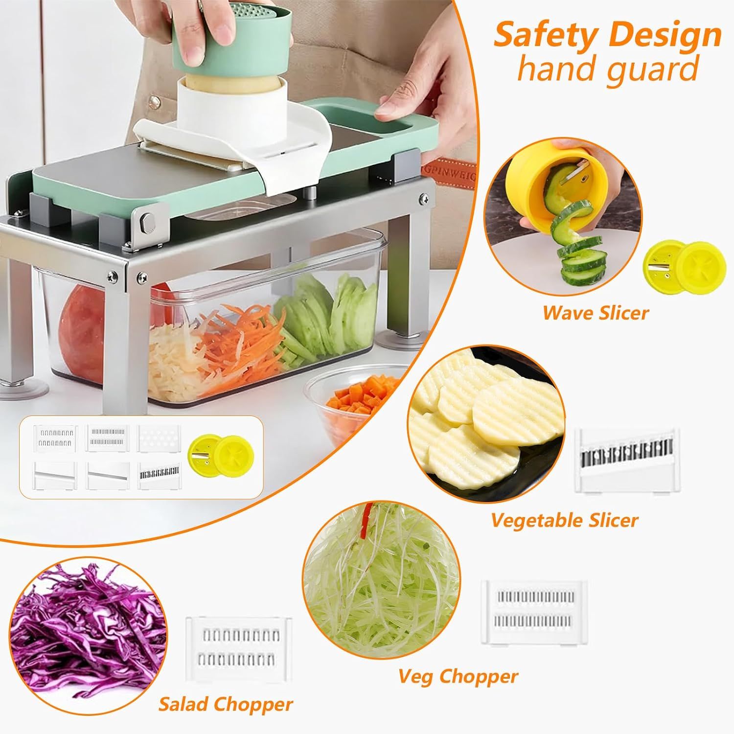 Stainless Steel Vegetable Chopper – Multifunctional Slicer, Dicer &amp; Grater