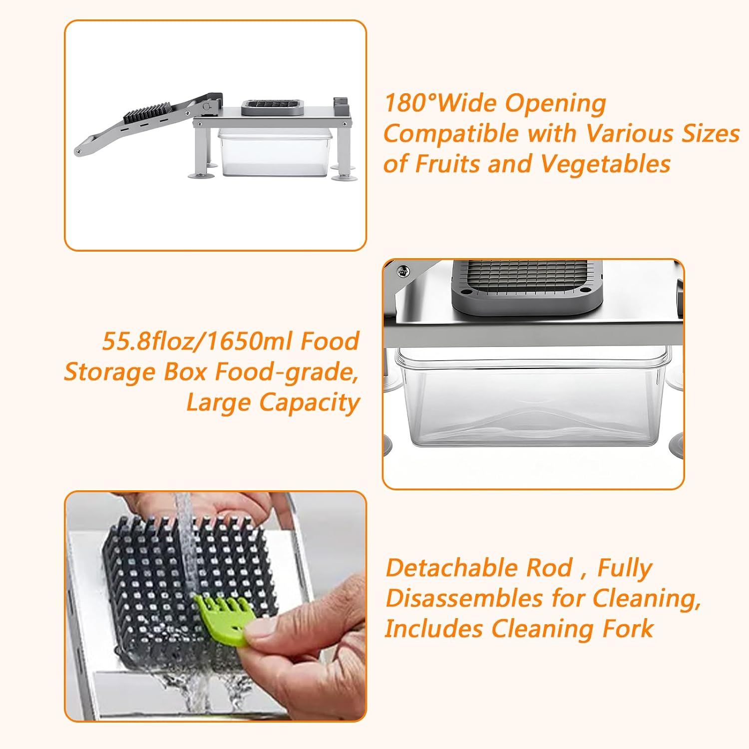 Stainless Steel Vegetable Chopper – Multifunctional Slicer, Dicer &amp; Grater