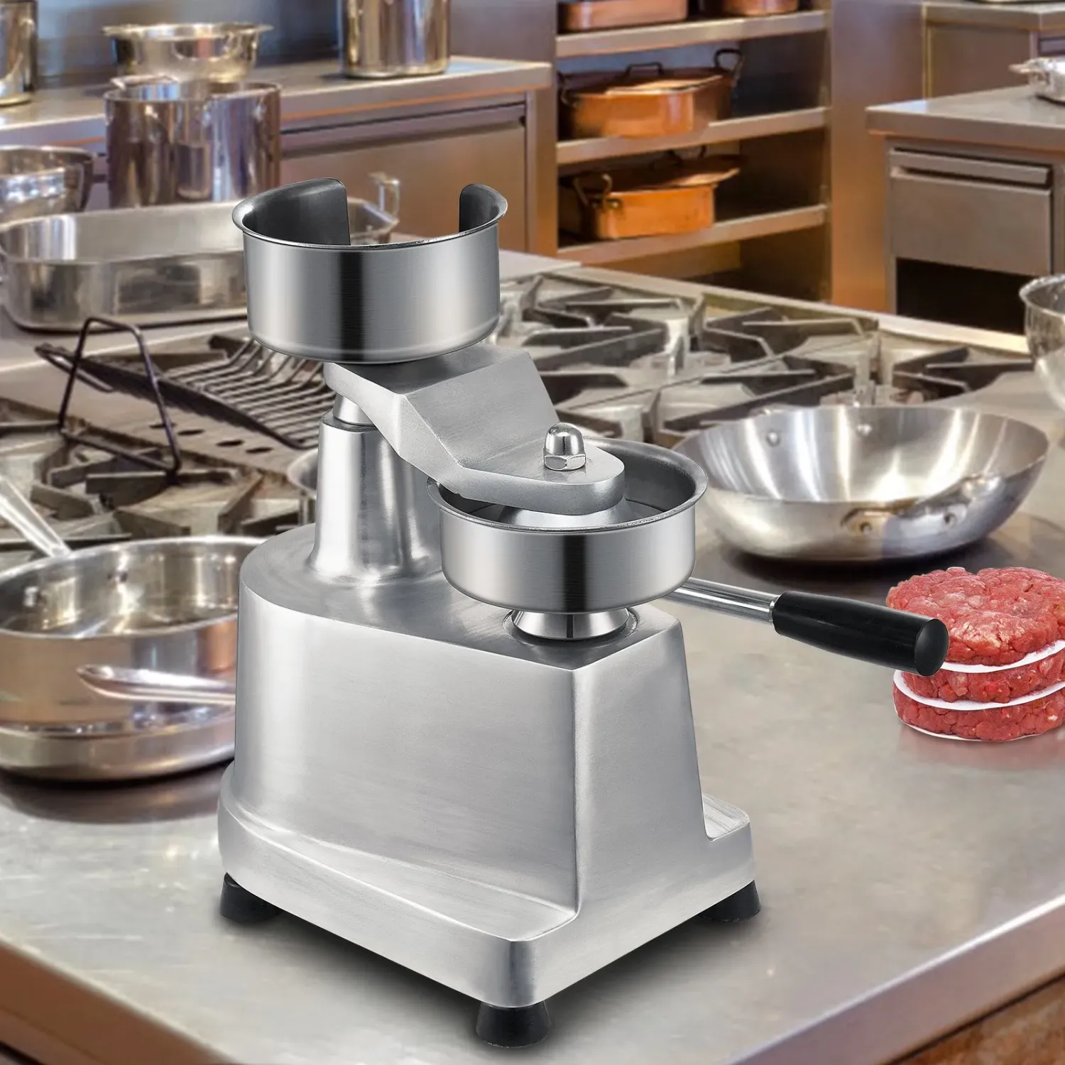 Commercial Burger Patty Maker 13cm Stainless Steel Hamburger Press