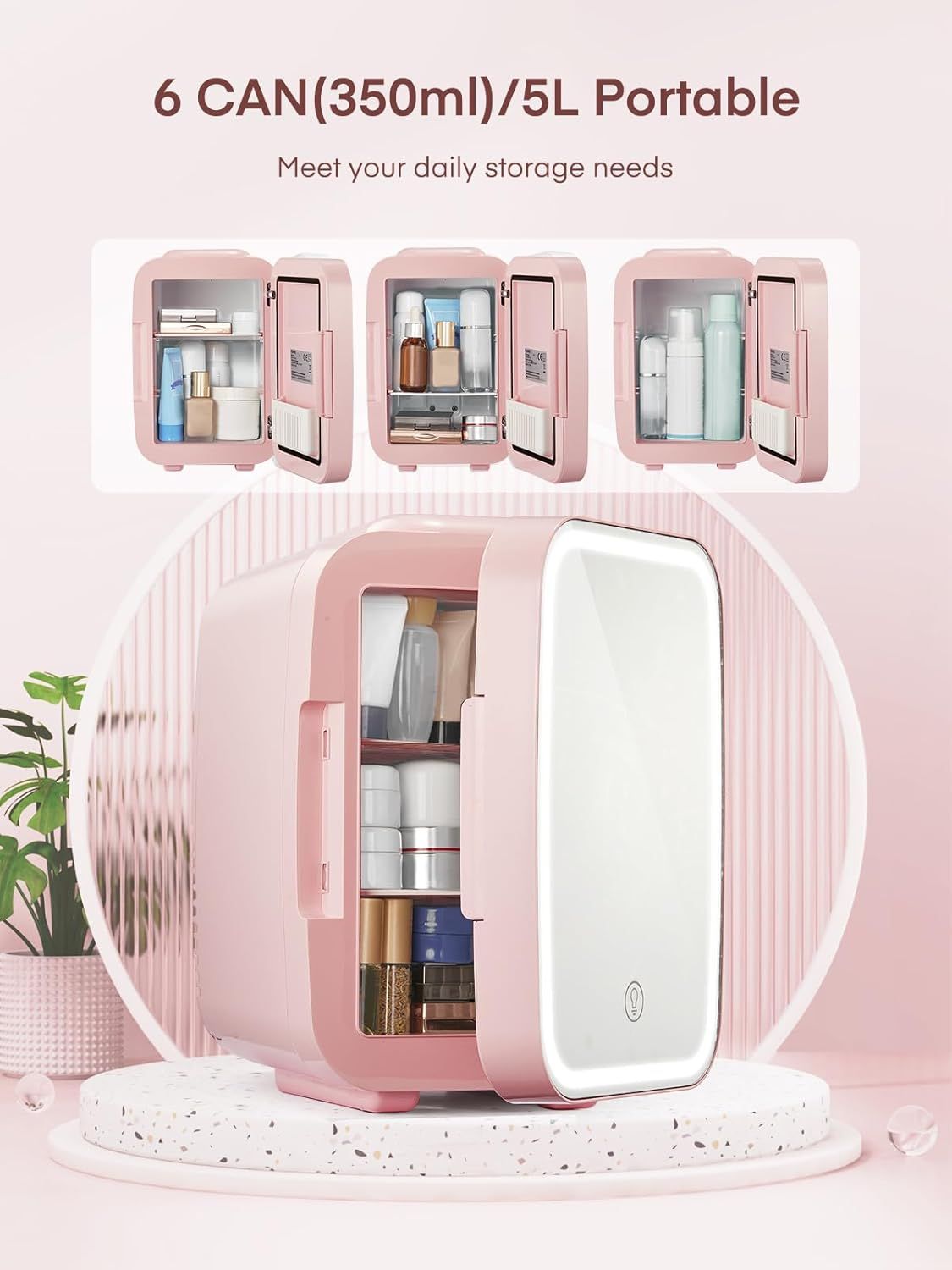 5L Portable Mini Fridge for Skincare and Drinks