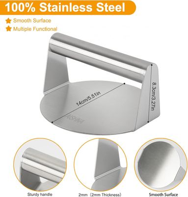 Burger Press Stainless Steel – Premium Heavy Duty Patty Maker for Perfectly Shaped Hamburgers, Non-Stick, Easy to Use, Ideal for BBQs and Grilling