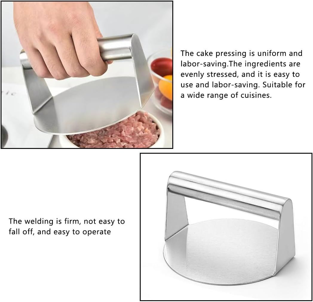 Stainless Steel Burger Press, 5.51-Inch Heavy-Duty Smash Burger Maker